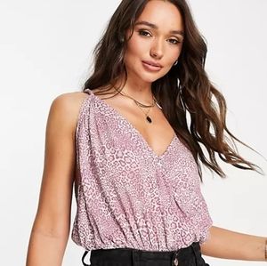 Free People Intimately Siren Song Printed Bodysuit in Pink
